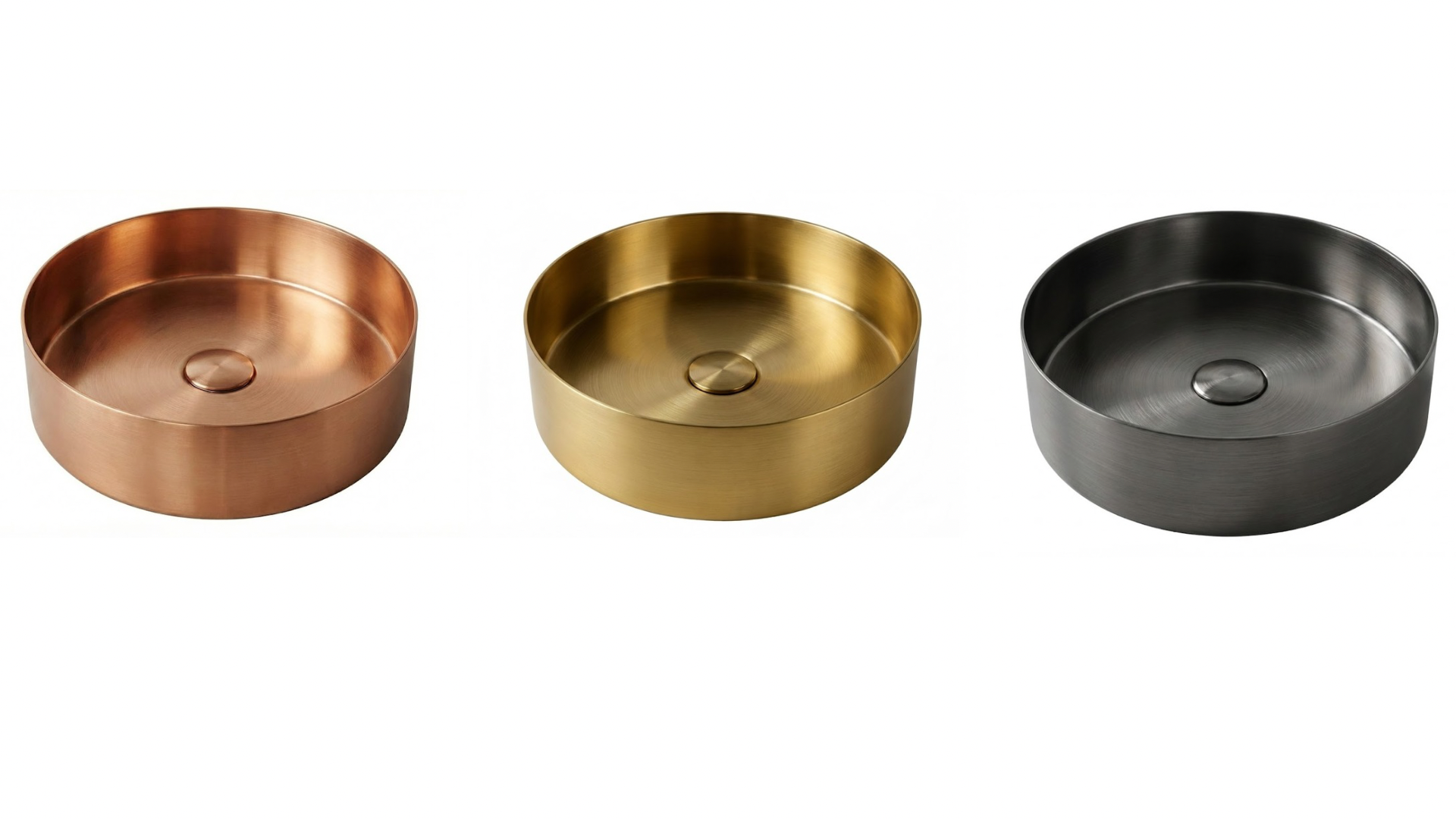 Brushed Copper Round Countertop Bathroom Basin