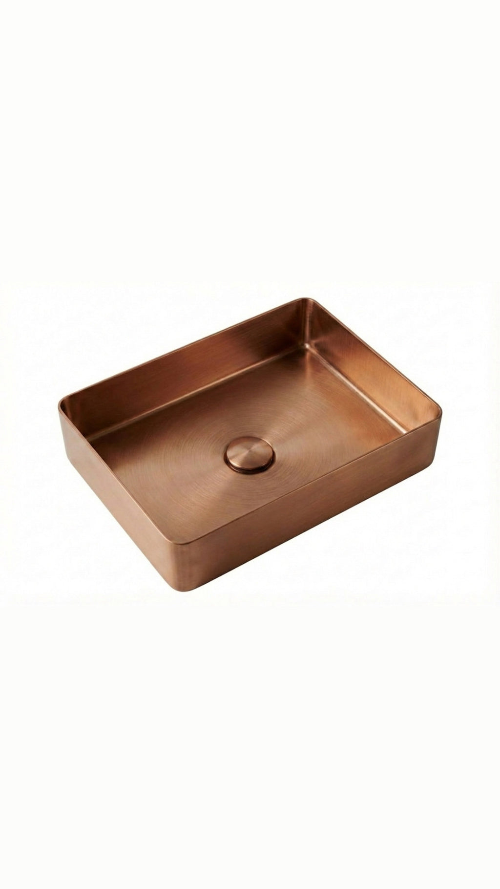 Rectangular Brushed Copper Countertop Bathroom Basin
