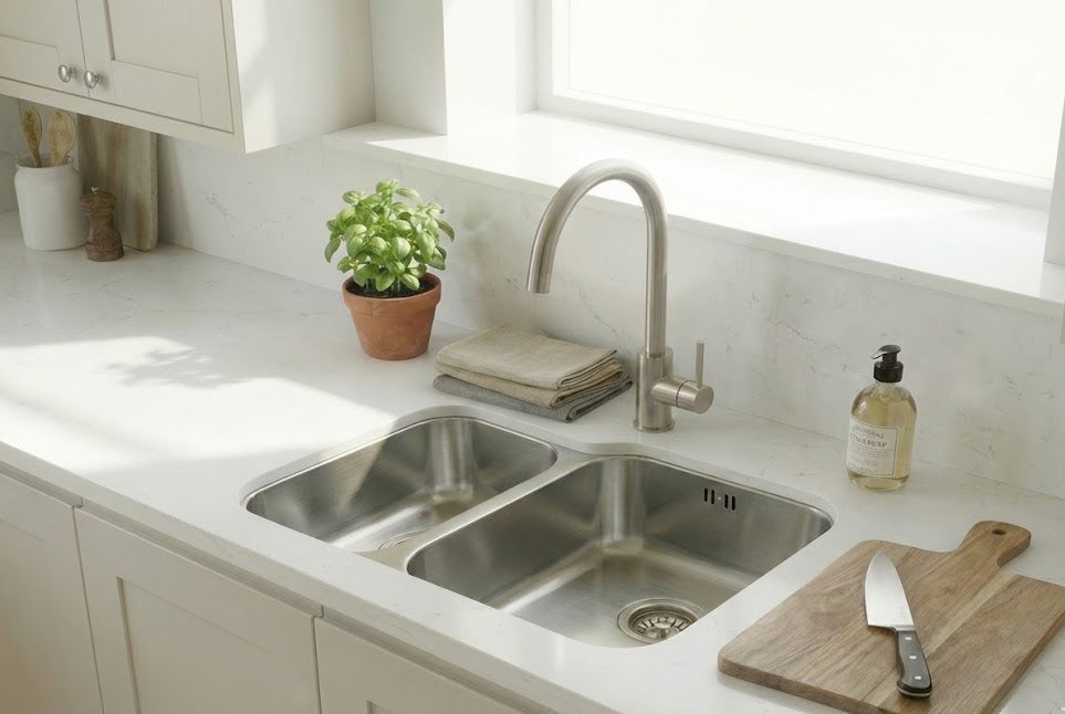 CLASSIC 1.5 Bowl Undermount Kitchen Sink Stainless Steel - Right Hand