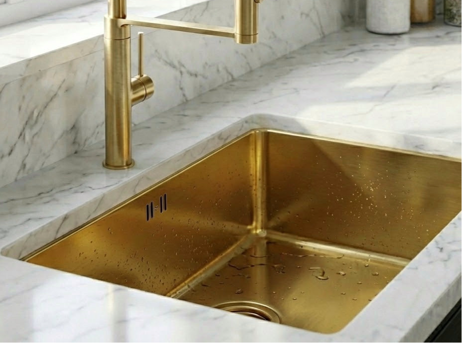 STATEMENT 1.0 Bowl Undermount Kitchen Sink - Brushed Brass
