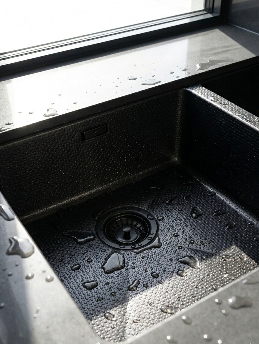 PREMIUM 1.5 Bowl Undermount Kitchen Sink Micro Texture Black - Left Hand
