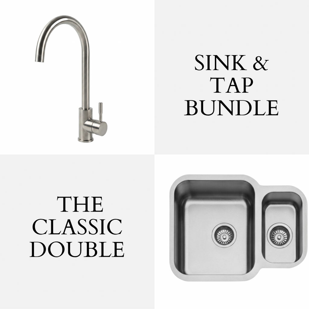 Stainless Steel 1.5 Reversible Undermount Sink & Swan Mixer Tap - Bundle