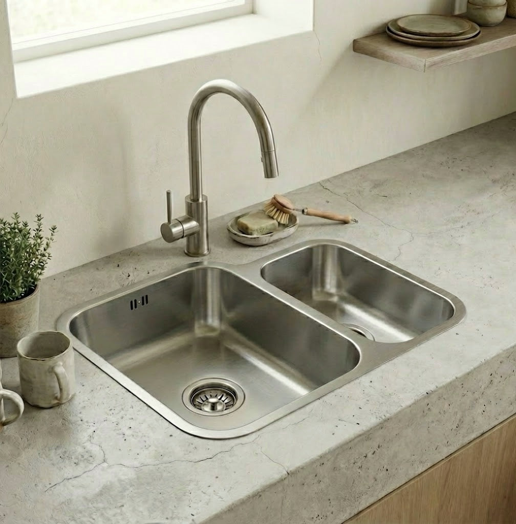 CLASSIC 1.5 Bowl Undermount Kitchen Sink Stainless Steel - Left Hand