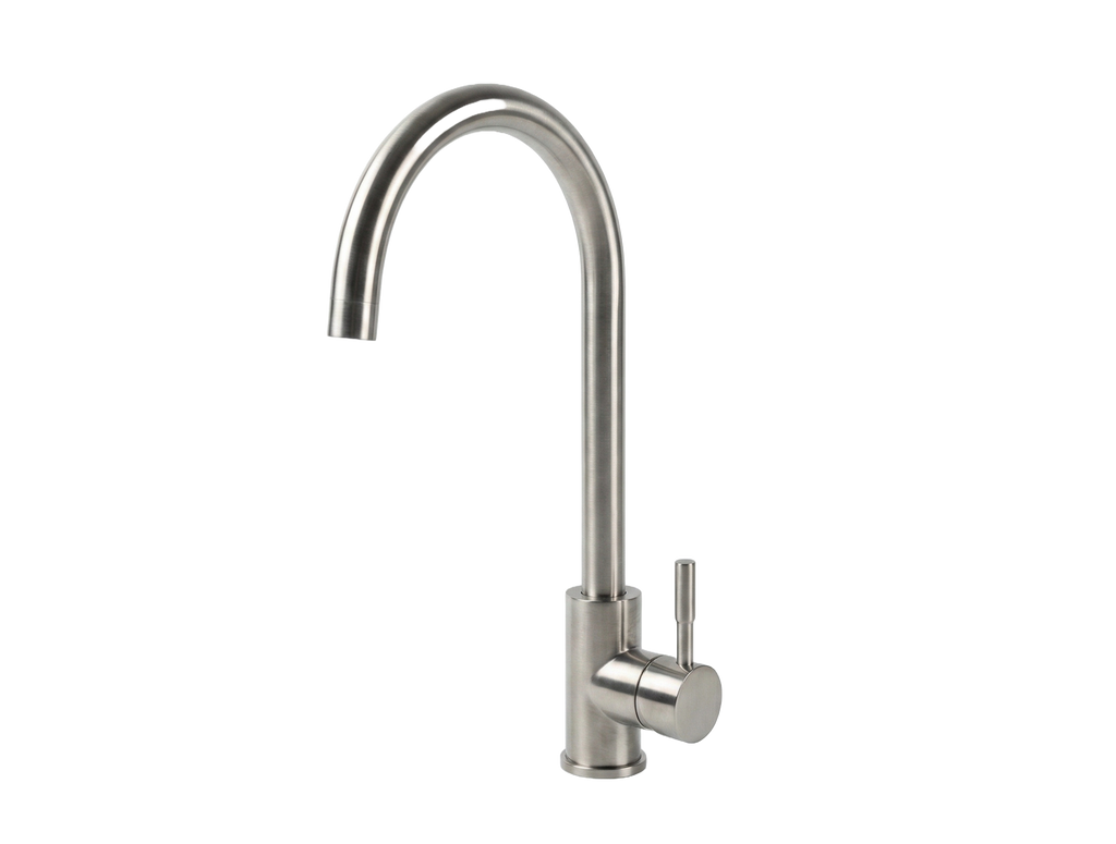 Stainless Steel Single Lever Swan Kitchen Mixer Tap