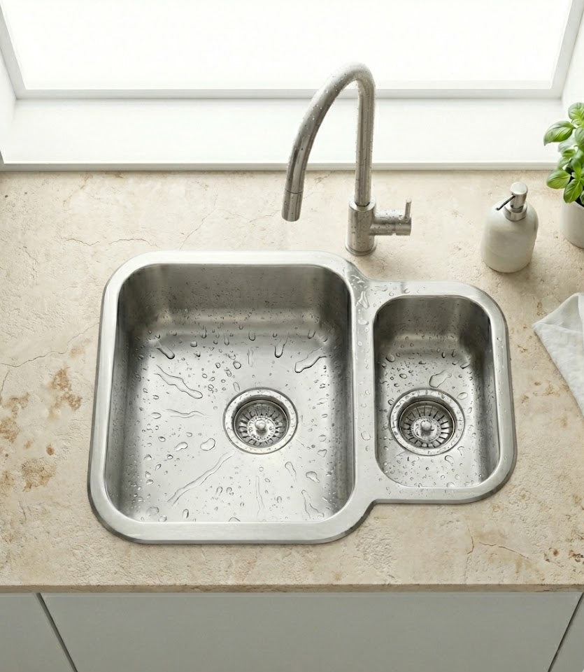 Kitchen Sink 1.5 Bowl Stainless Steel Undermount