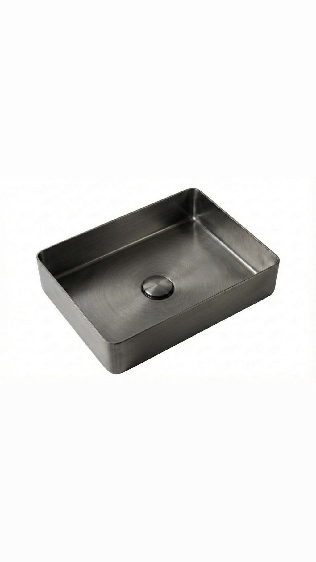 Rectangular Brushed Gunmetal Countertop Bathroom Basin