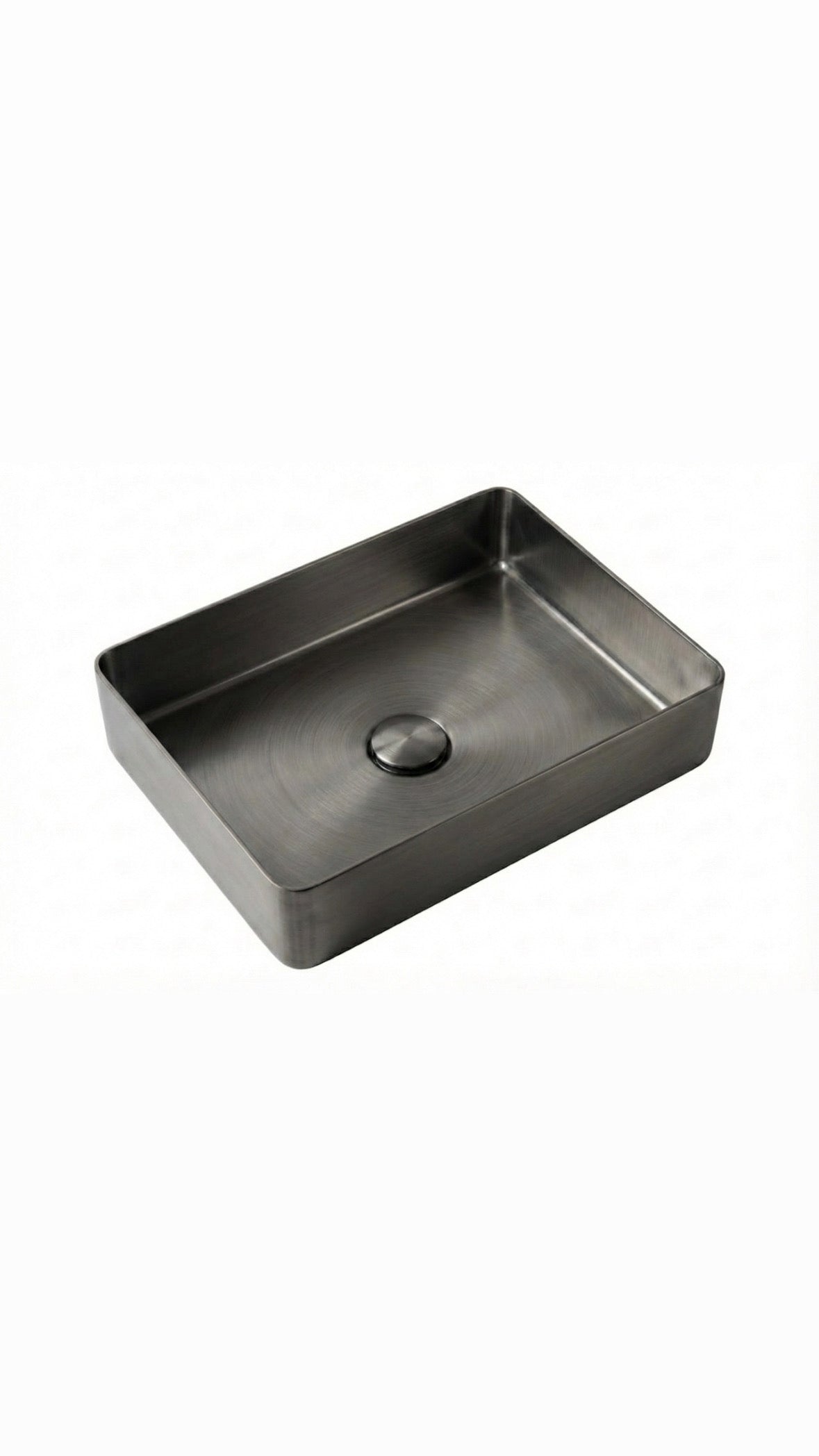 Rectangular Brushed Gunmetal Countertop Bathroom Basin