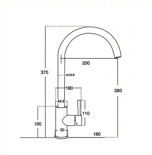 Stainless Steel Single Lever Swan Kitchen Mixer Tap