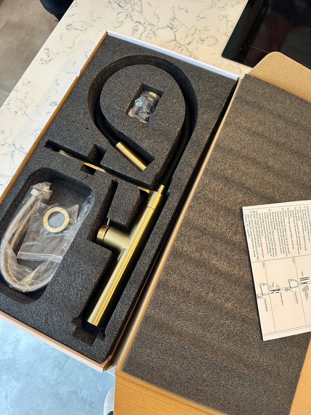 Brushed Brass Undermount Sink & Pull-Out Flexi Mixer Tap - Bundle