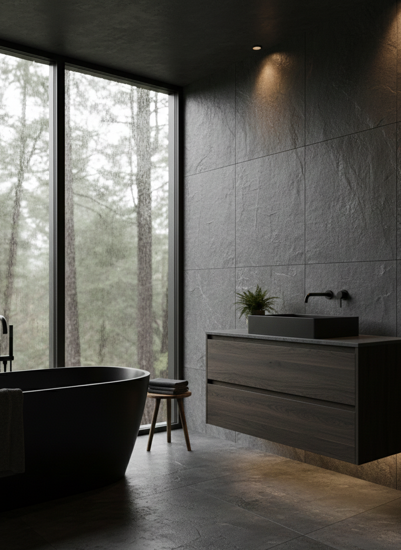 Rectangular Brushed Gunmetal Countertop Bathroom Basin - Contemporary Vessel Sink