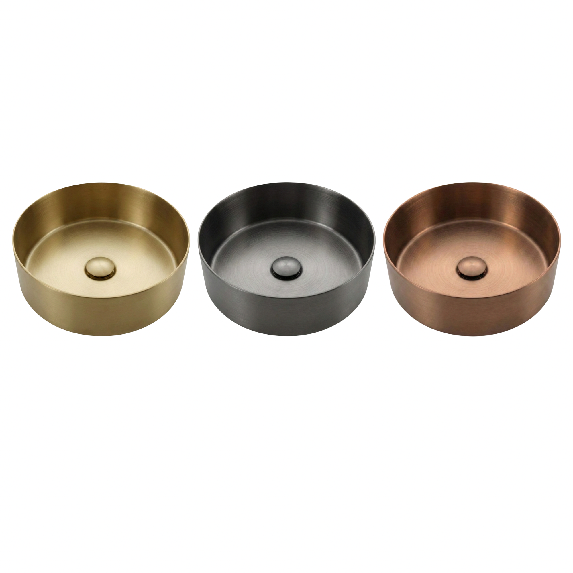 Brushed Brass Round Countertop Bathroom Basin