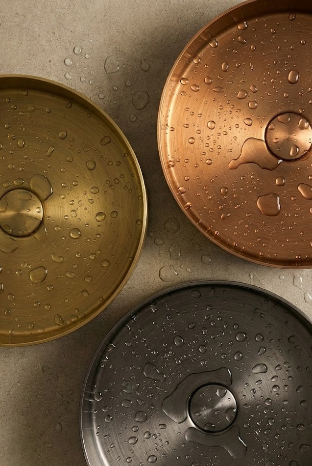 Brushed Brass Round Countertop Bathroom Basin