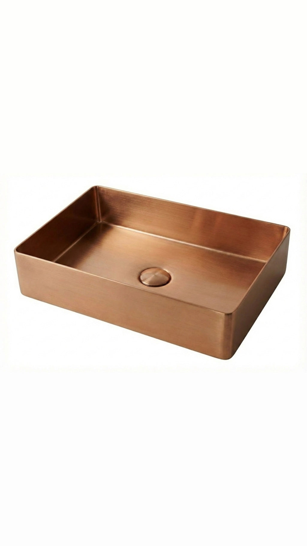 Rectangular Brushed Copper Countertop Bathroom Basin