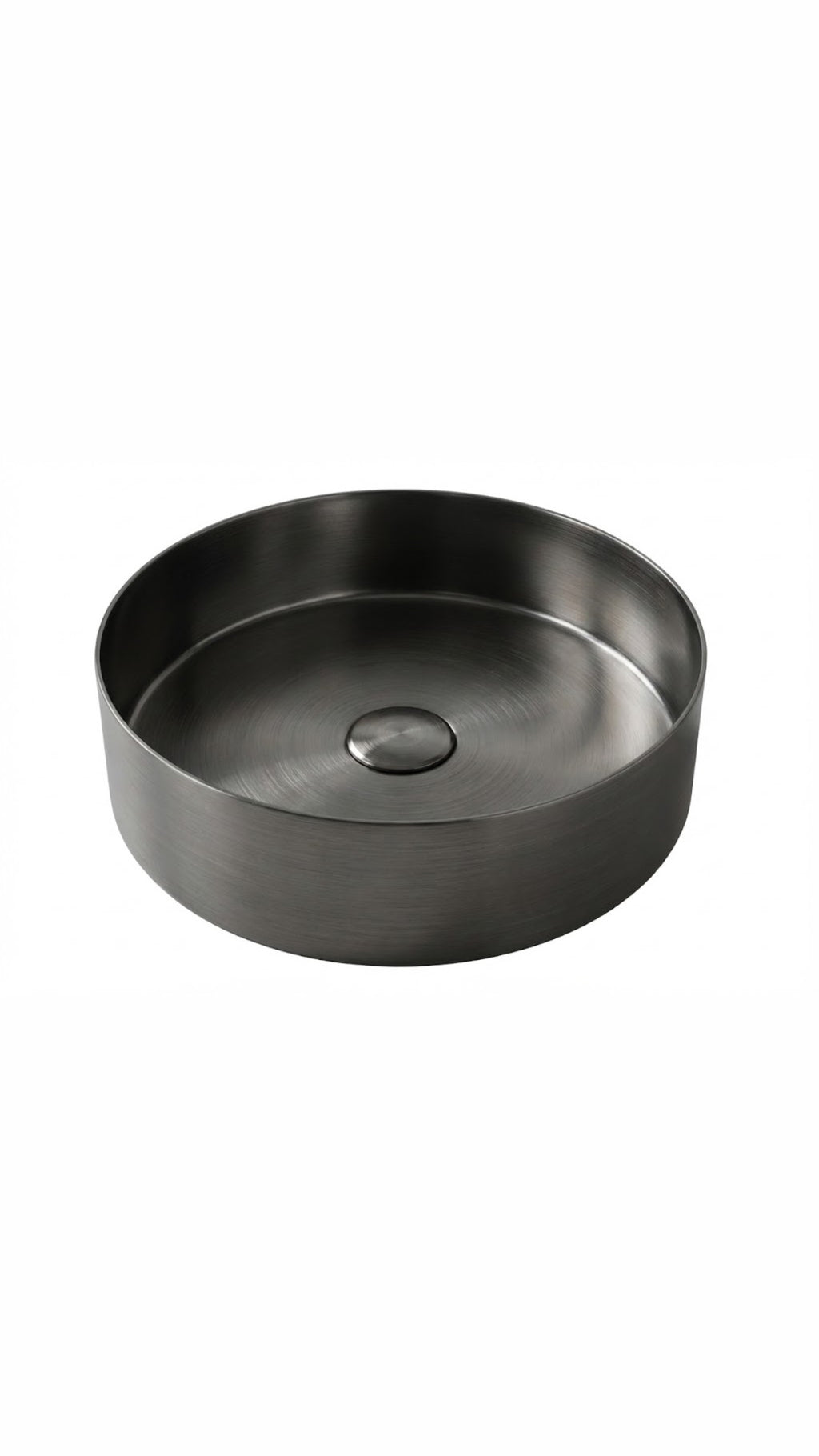 Brushed Gunmetal Round Countertop Bathroom Basin