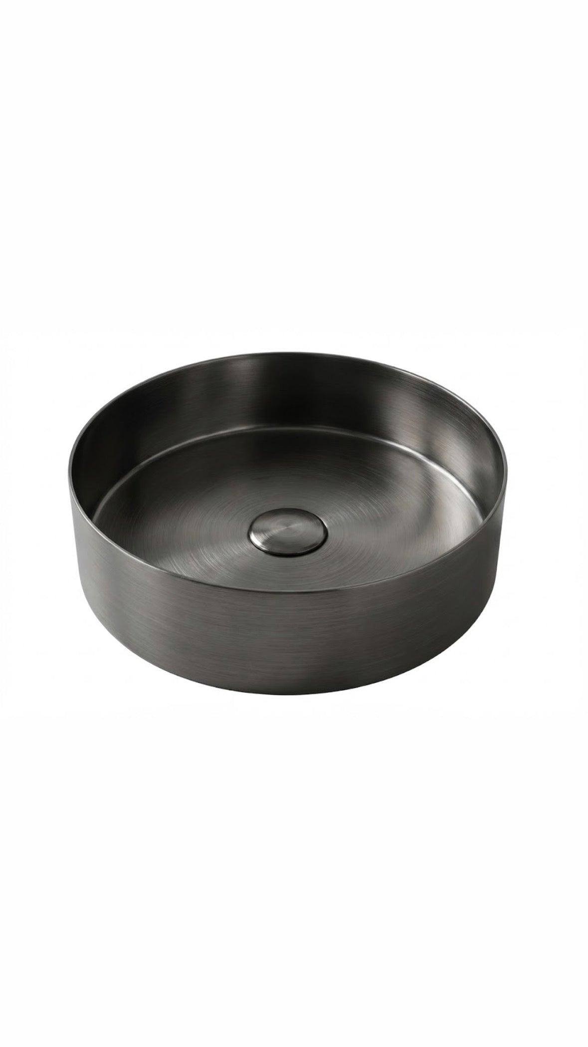 Brushed Gunmetal Round Countertop Bathroom Basin