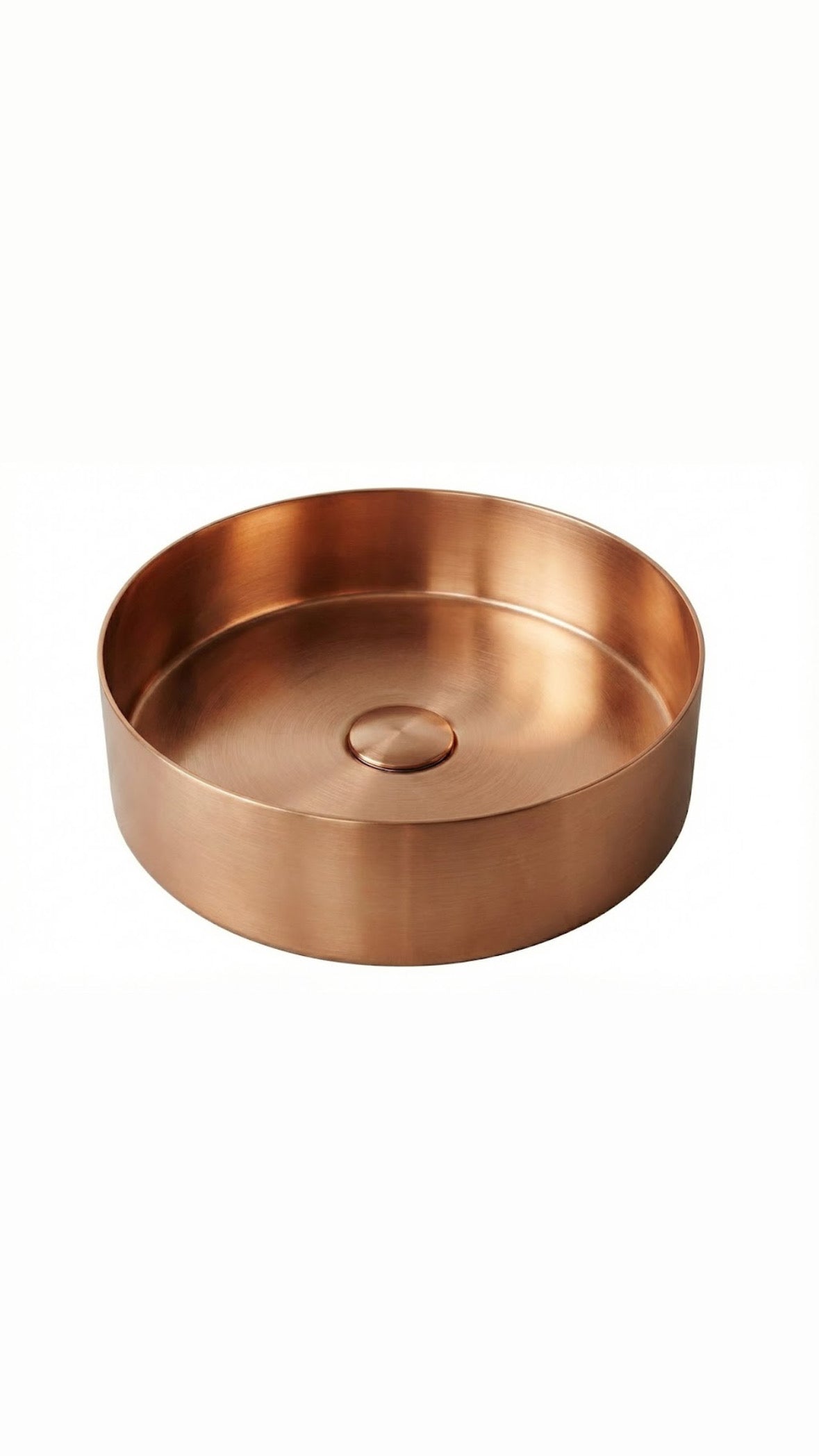 Brushed Copper Round Countertop Bathroom Basin