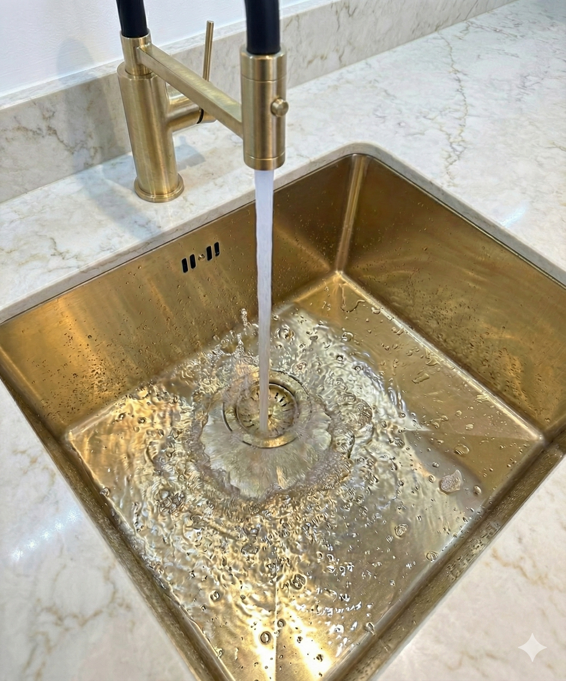 Brushed Brass Undermount Sink & Pull-Out Flexi Mixer Tap - Bundle