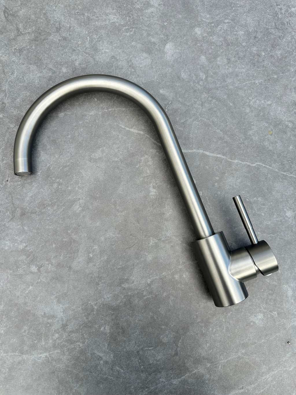 Gunmetal Black Single Lever Swan Kitchen Mixer Tap