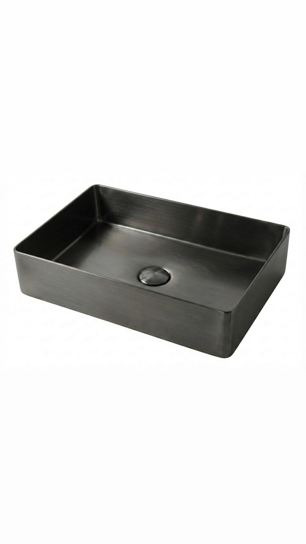 Rectangular Brushed Gunmetal Countertop Bathroom Basin