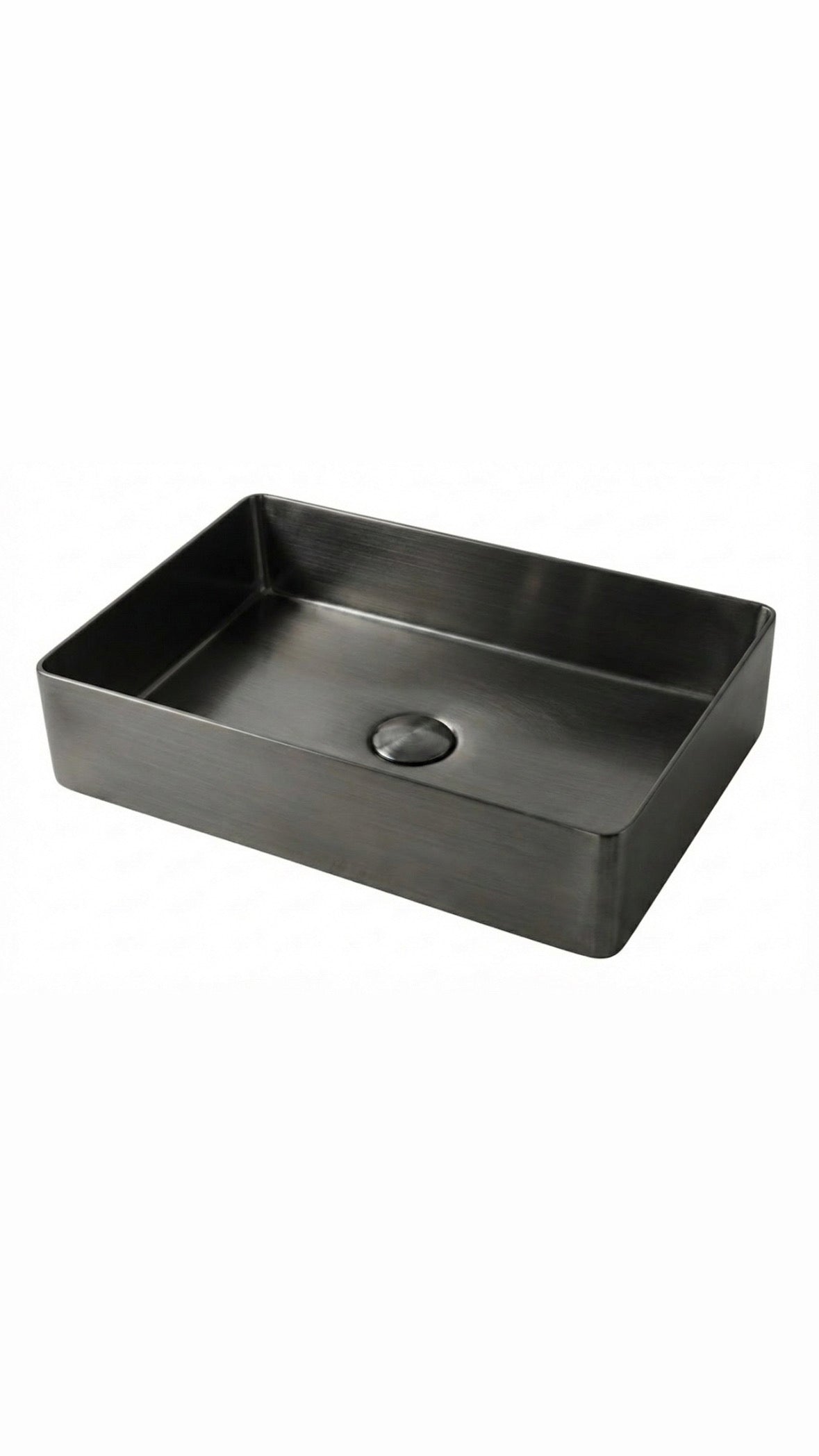 Rectangular Brushed Gunmetal Countertop Bathroom Basin