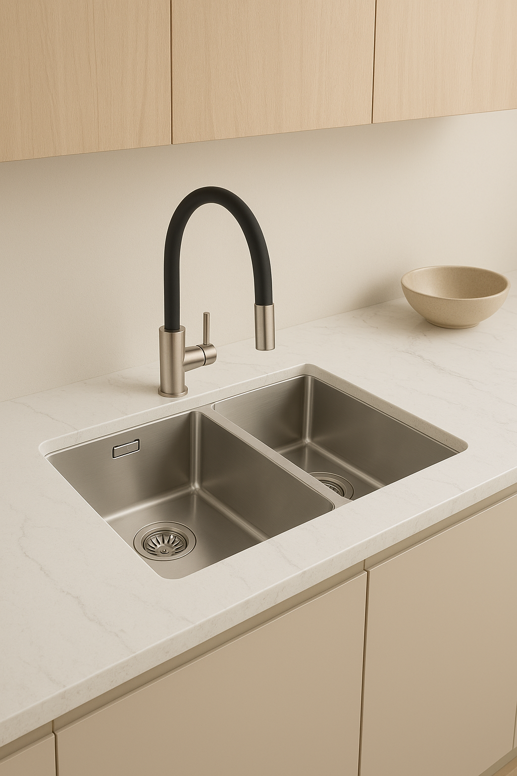 Stainless Steel Undermount Sink & Pull-Out Flexi Mixer Tap - Bundle