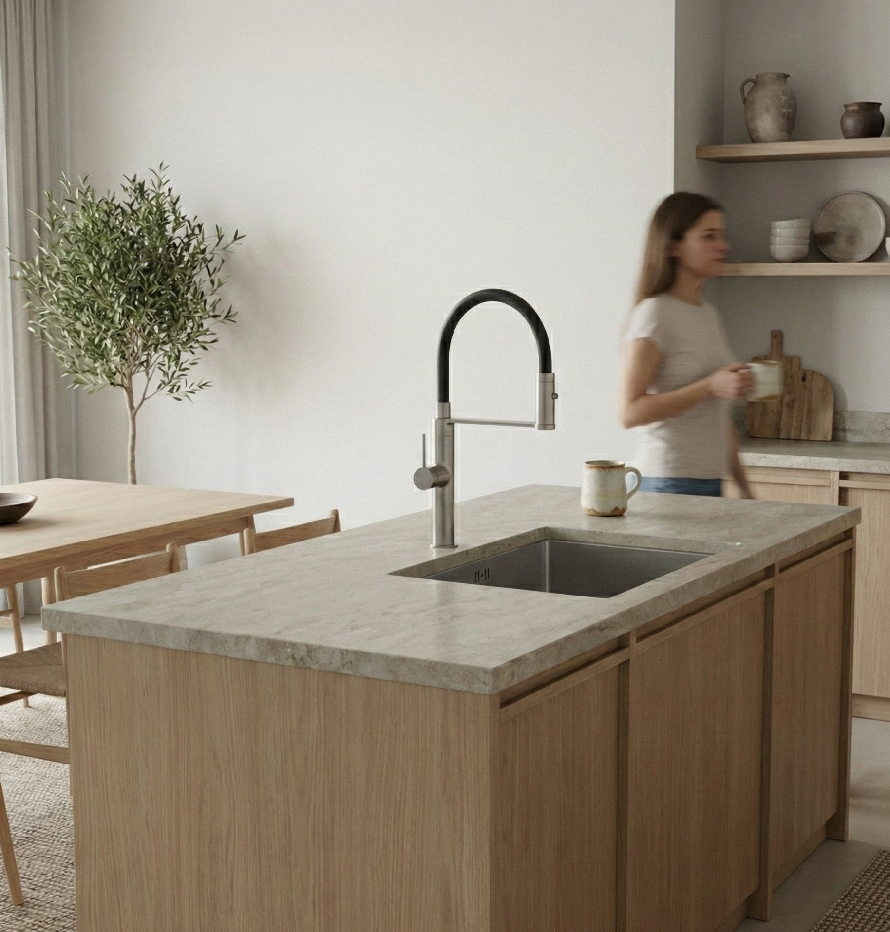 Stainless Steel Undermount Sink & Pull-Out Flexi Mixer Tap - Bundle