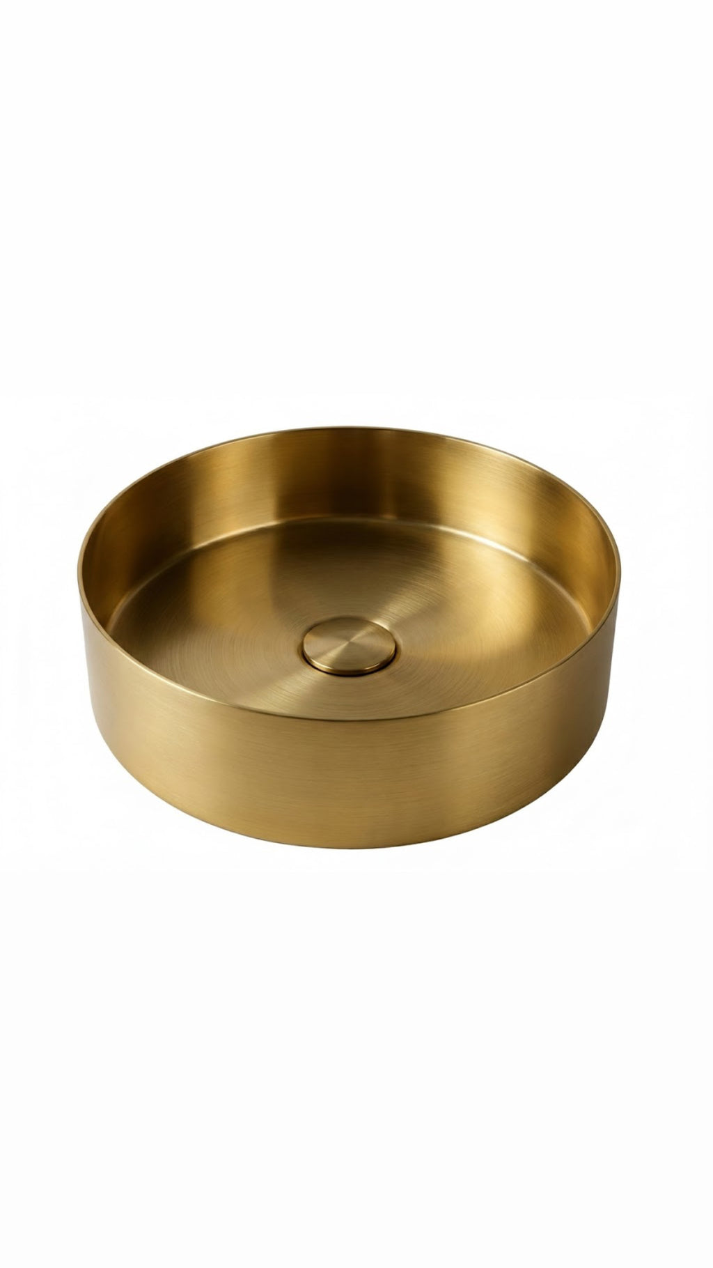 Brushed Brass Round Countertop Bathroom Basin