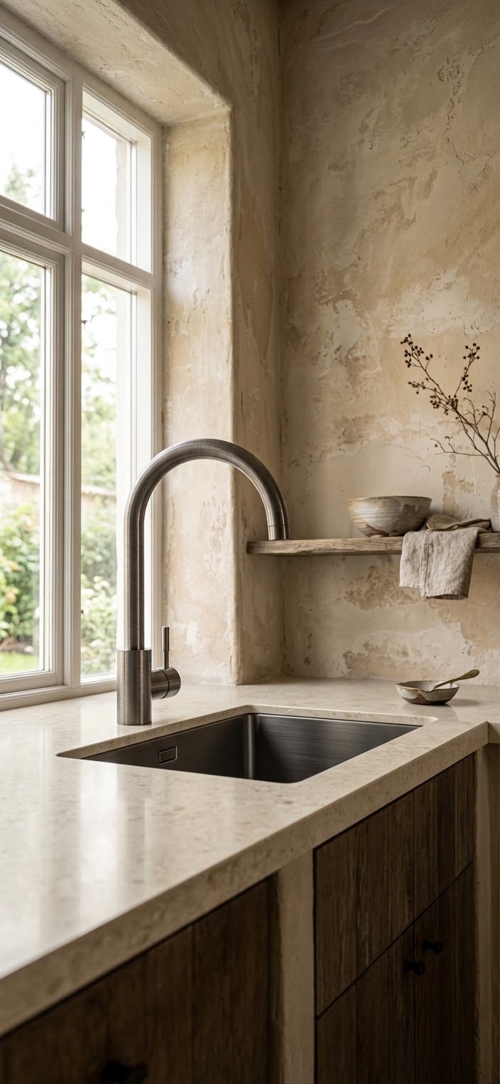 Gunmetal Black Single Lever Swan Kitchen Mixer Tap