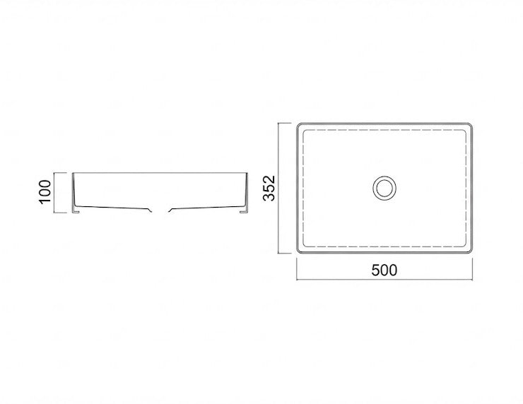 Rectangular Brushed Copper Countertop Bathroom Basin - Modern Vessel Sink