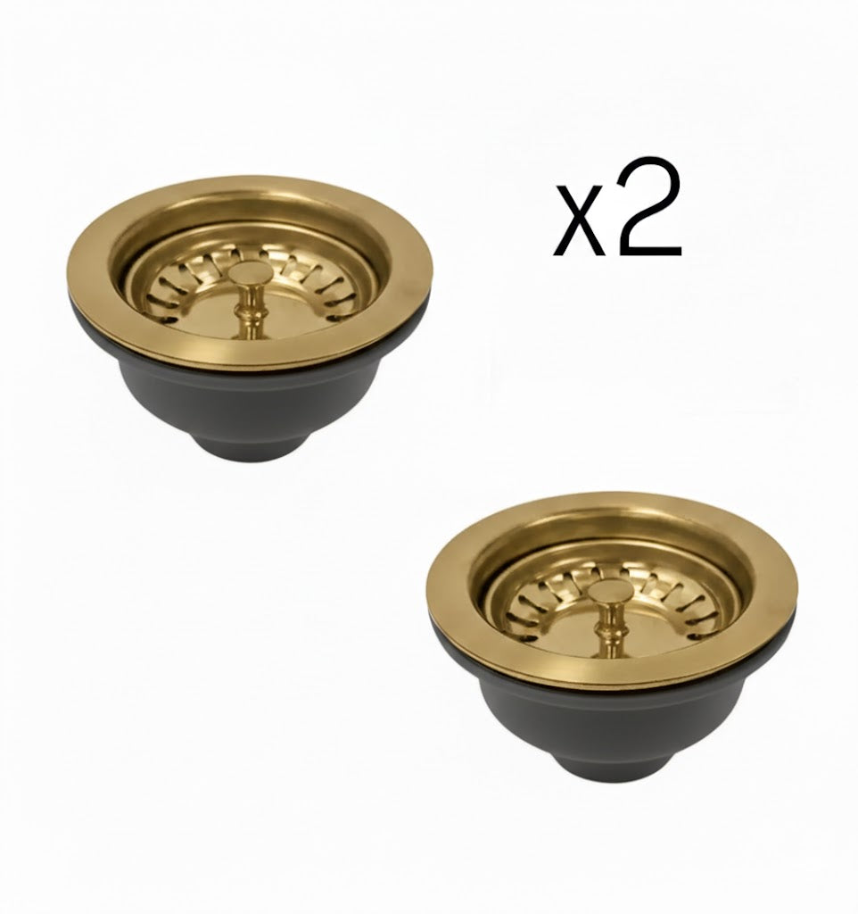 STATEMENT 1.5 Bowl Undermount Kitchen Sink Brushed Brass - Left Hand