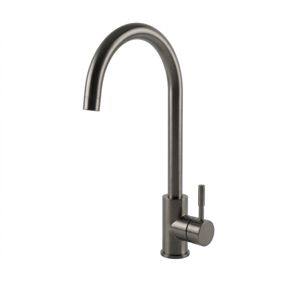 Gunmetal Black Single Lever Swan Kitchen Mixer Tap