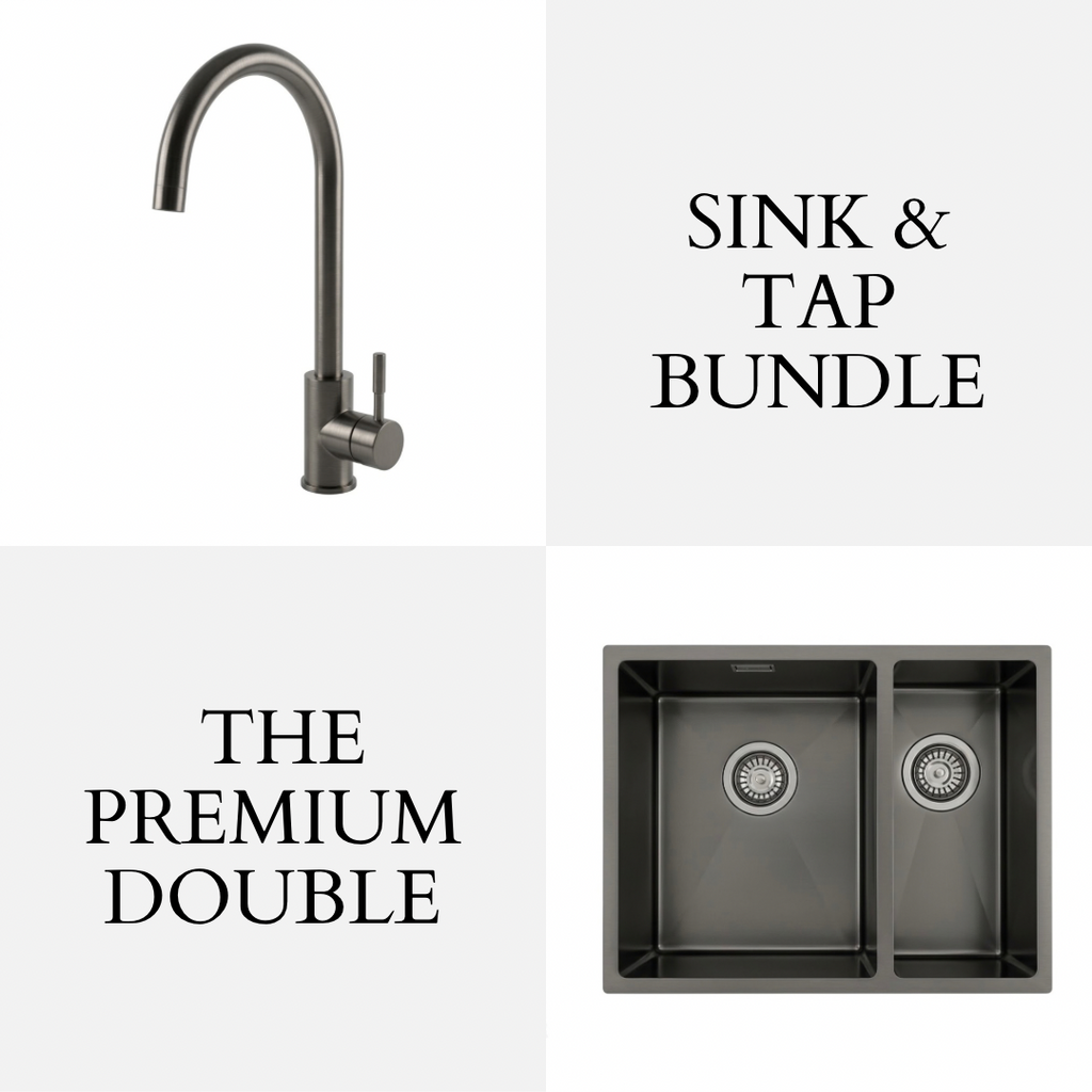PREMIUM 1.5 Bowl Undermount Kitchen Sink & Swan Mixer Tap - Bundle