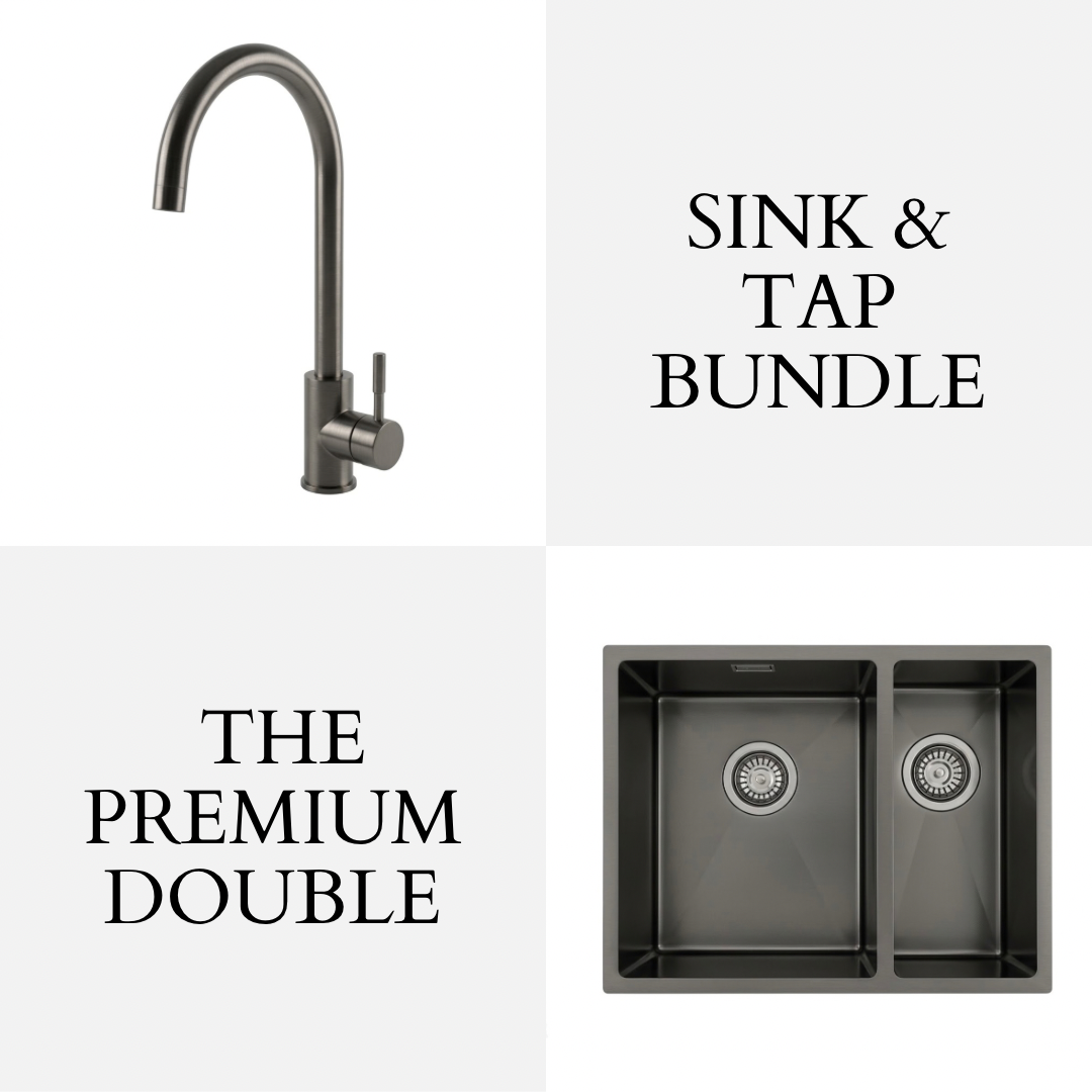 PREMIUM 1.5 Bowl Undermount Kitchen Sink & Swan Mixer Tap - Bundle