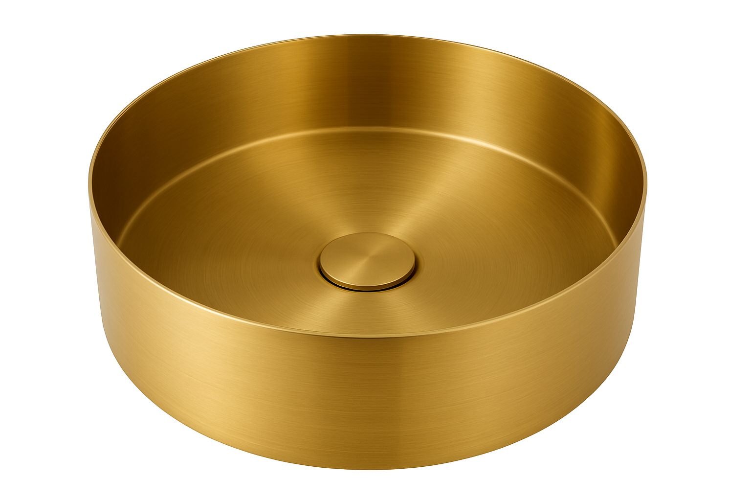 Brushed Brass Round Countertop Bathroom Basin