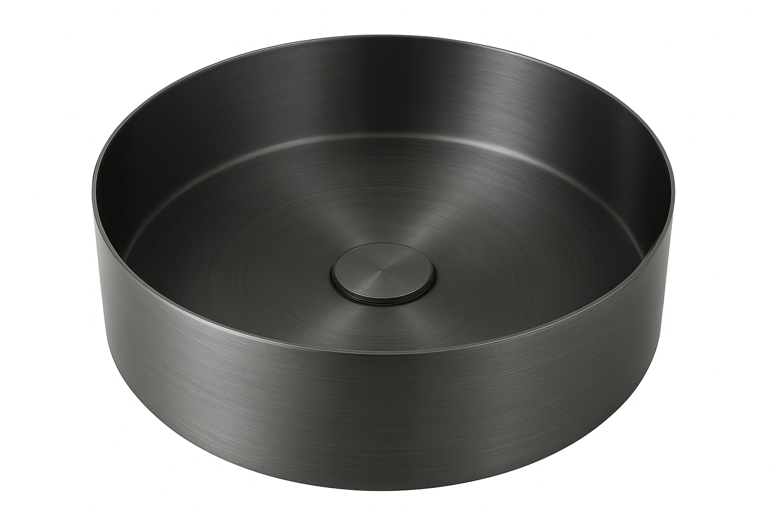 Brushed Gunmetal Round Countertop Bathroom Basin