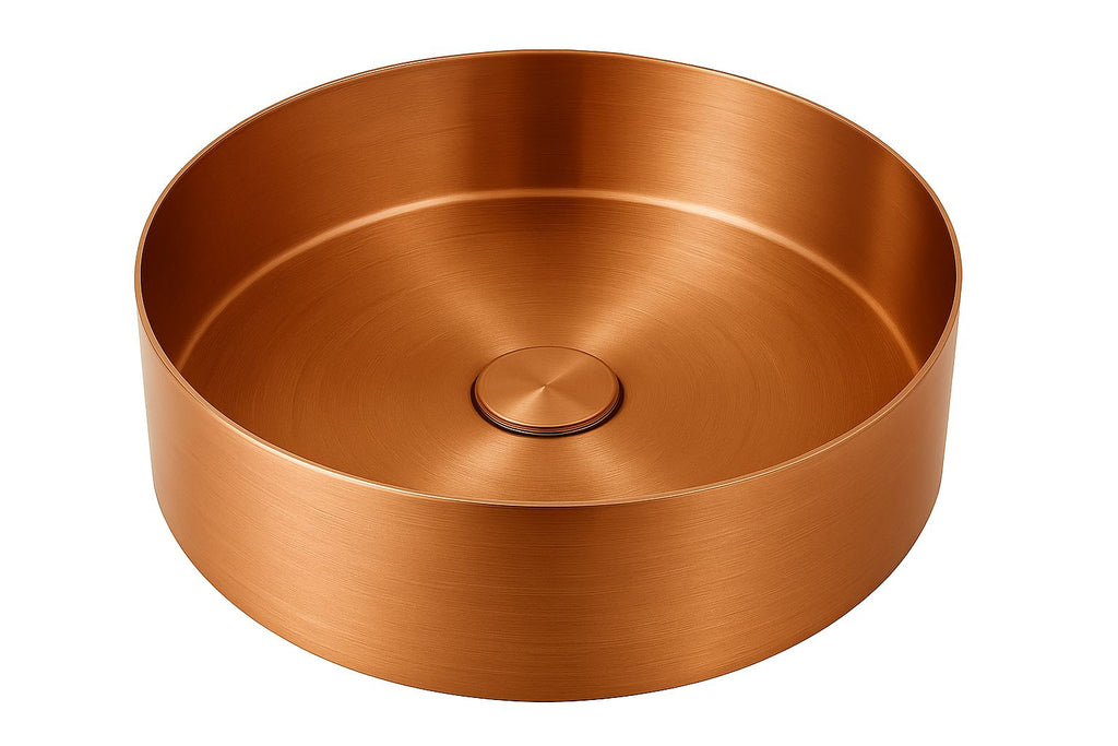 Brushed Copper Round Countertop Bathroom Basin