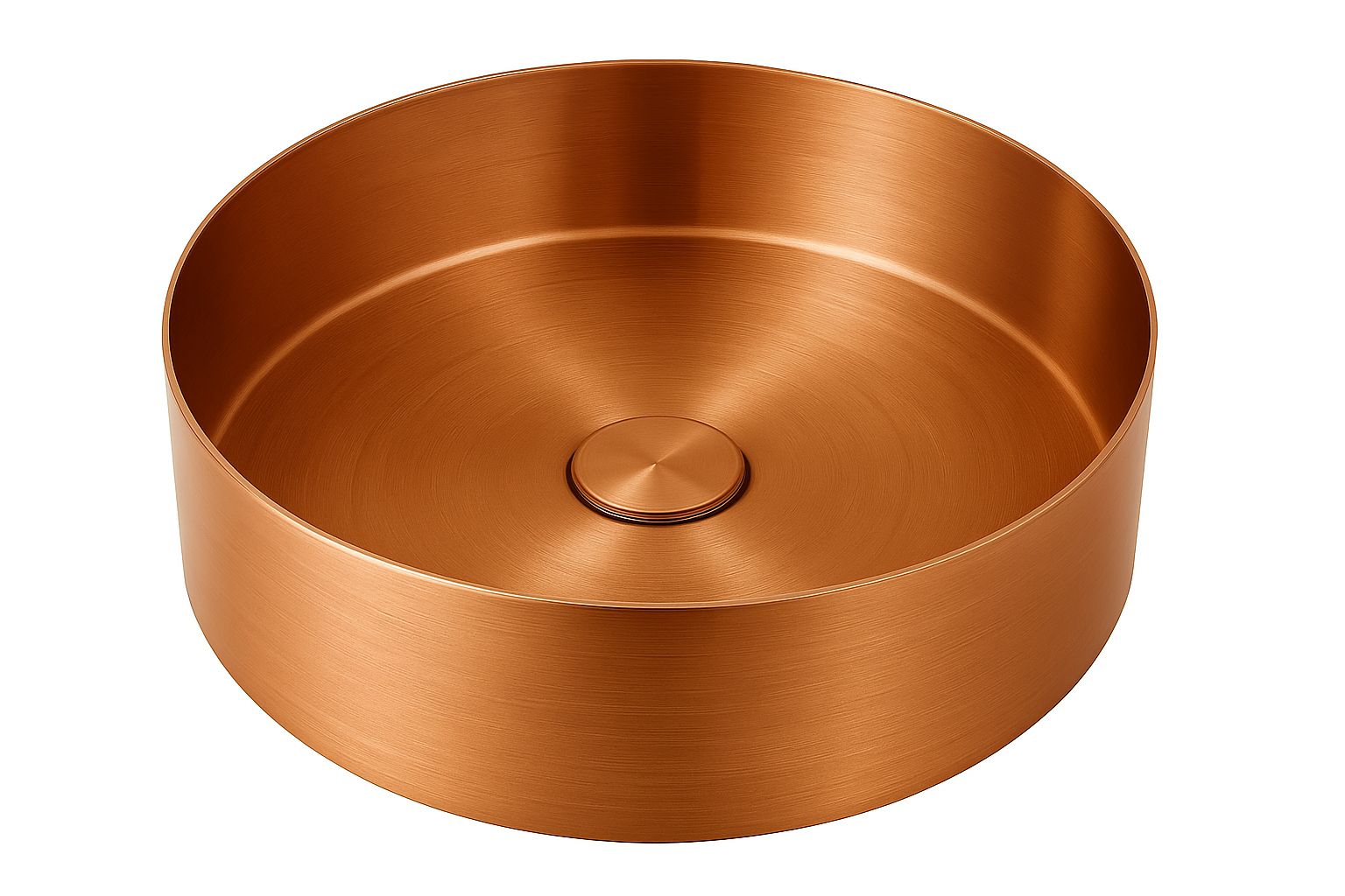Brushed Copper Round Countertop Bathroom Basin