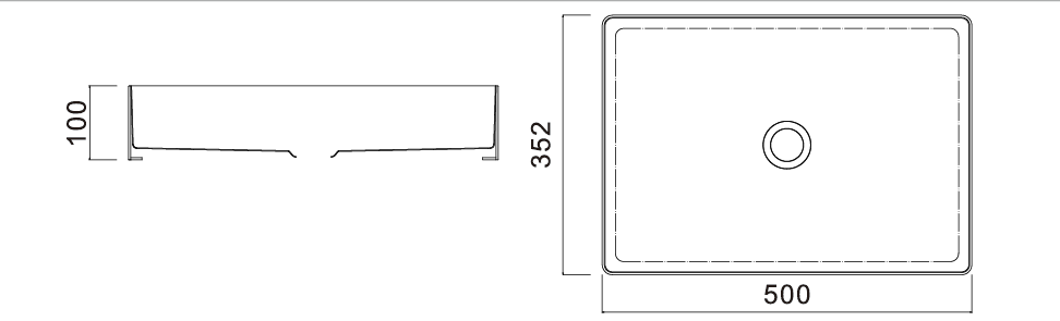 Rectangular Brushed Brass Countertop Bathroom Basin - Luxury Vessel Sink