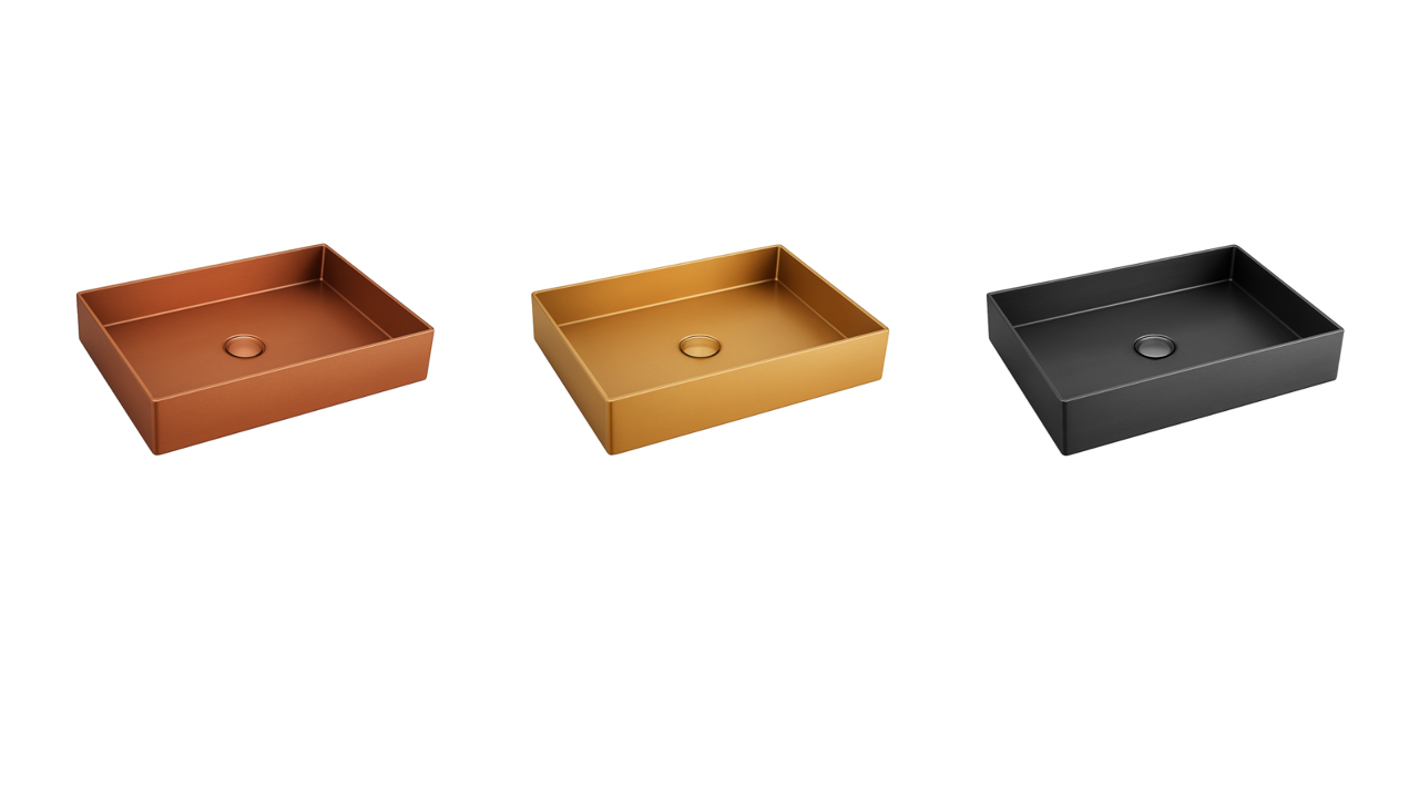 Rectangular Brushed Brass Countertop Bathroom Basin - Luxury Vessel Sink