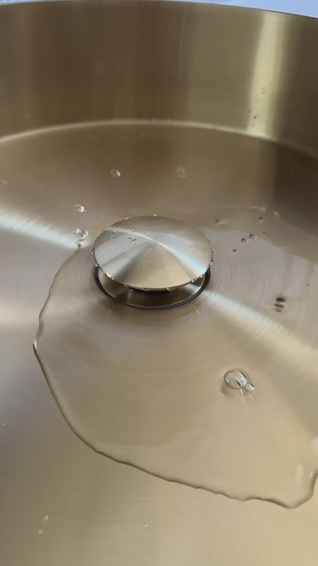 Brushed Brass Round Countertop Bathroom Basin