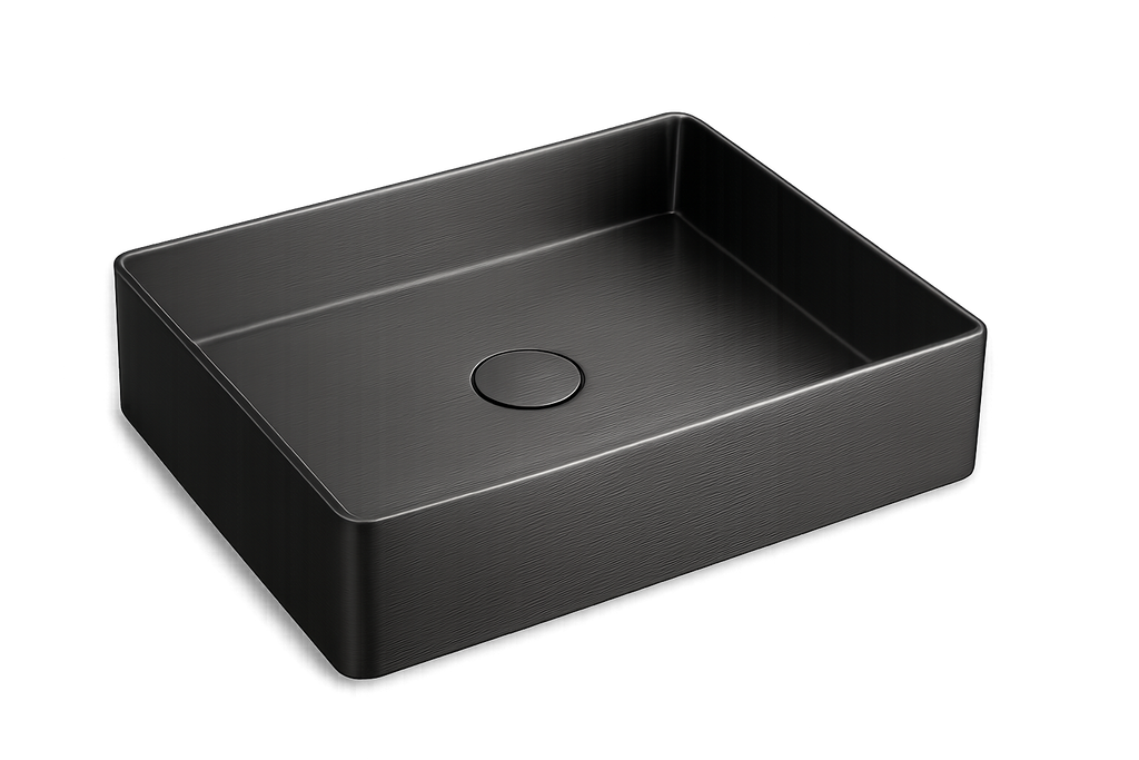 Rectangular Brushed Gunmetal Basin - No Background